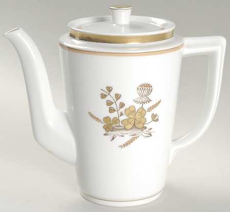 Golden Clover (White) Mini Coffee Pot & Lid