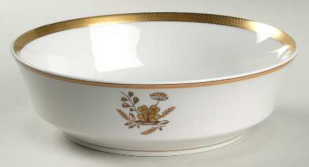 Golden Clover (White) 8" Round Vegetable Bowl