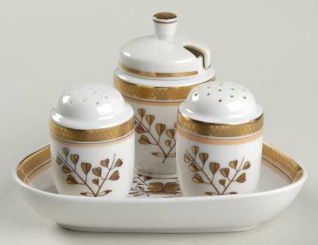Golden Clover (White) Condiment Set