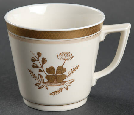 Golden Clover (Cream) Flat Cup by Royal Copenhagen