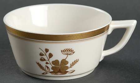 Golden Clover (Cream) Flat Cup by Royal Copenhagen