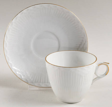 Gold Fan Flat Demitasse Cup & Saucer Set