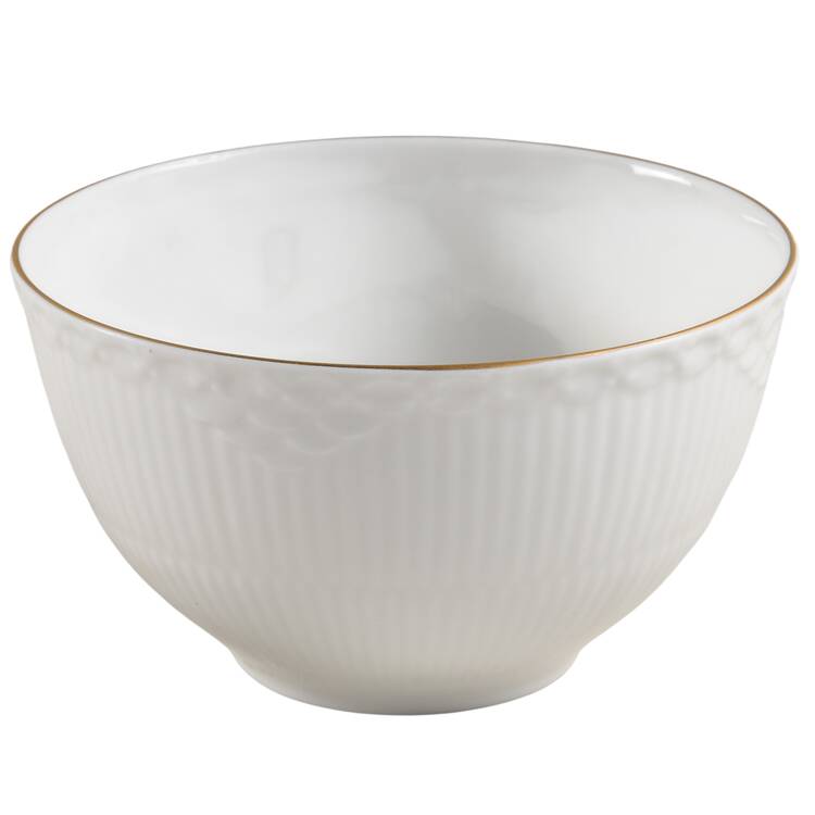 Gold Fan Cranberry Bowl