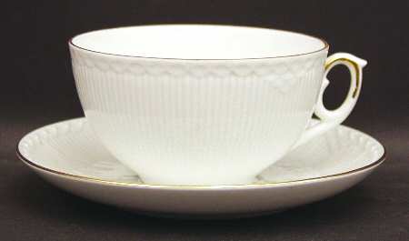 Gold Fan Breakfast Cup & Saucer Set