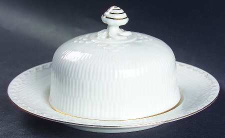 Gold Fan Round Covered Butter