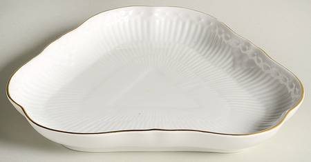 Gold Fan Triangular Cake Plate
