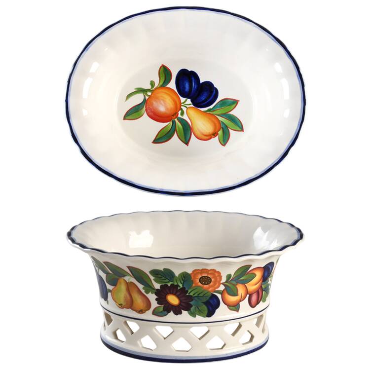 Golden Summer 9" Large Pedestal Fruit Bowl