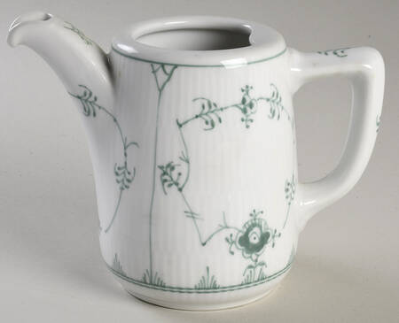 Green Fluted Individual Teapot No Lid