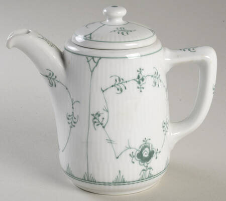 Green Fluted Individual Teapot & Lid