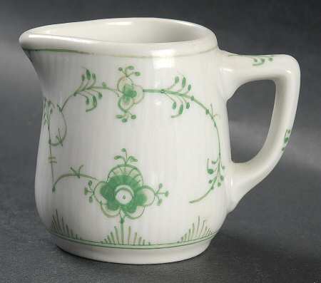 Green Fluted Individual Creamer