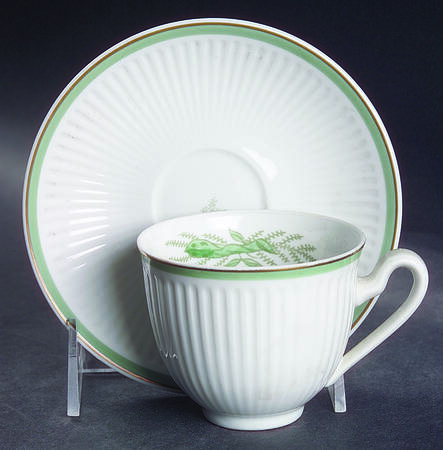 Green Melodi Flat Cup & Saucer Set