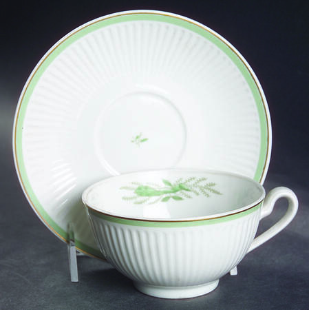 Green Melodi Flat Cup & Saucer Set