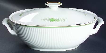 Green Melodi Oval Tureen & Lid