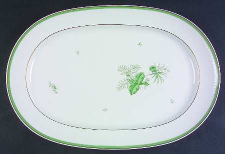 Green Melodi 15" Oval Serving Platter