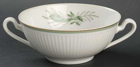 Green Melodi Footed Cream Soup Bowl
