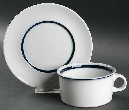 Indigo Flat Cup & Saucer Set
