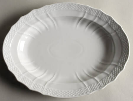 Josephine White 12" Oval Serving Platter