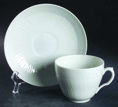 Josephine White Flat Cup & Saucer Set
