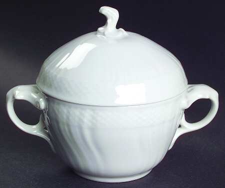 Josephine White Sugar Bowl & Lid