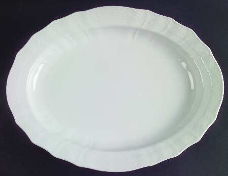 Josephine White 14" Oval Serving Platter