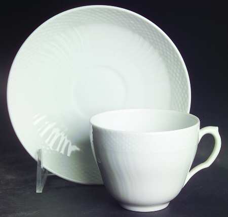 Josephine White Flat Cup & Saucer Set