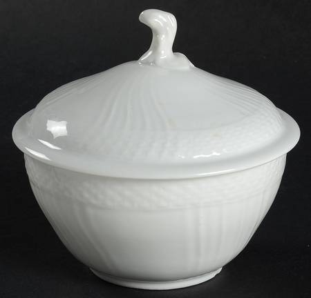 Josephine White Sugar Bowl & Lid