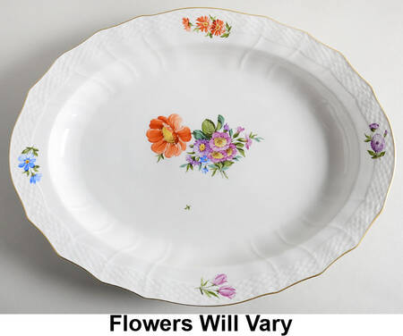 Light Saxon Flower 14" Oval Serving Platter