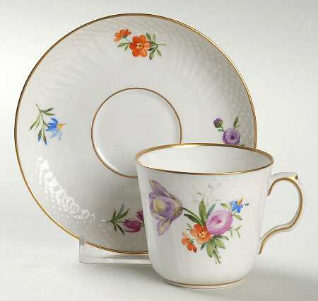 Light Saxon Flower Flat Demitasse Cup & Saucer Set