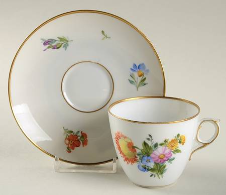 Light Saxon Flower Flat Demitasse Cup & Saucer Set