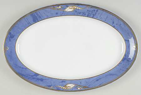 Magnolia Blue 15" Oval Serving Platter