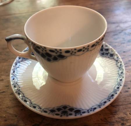 Princess Blue Flat Demitasse Cup & Saucer Set