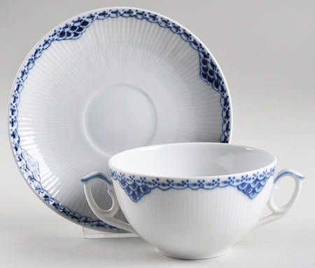 Princess Blue Cream Soup Bowl & Saucer Set