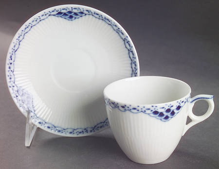 Princess Blue Flat Cup & Saucer Set