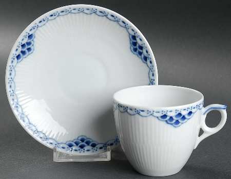 Princess Blue Flat Cup & Saucer Set