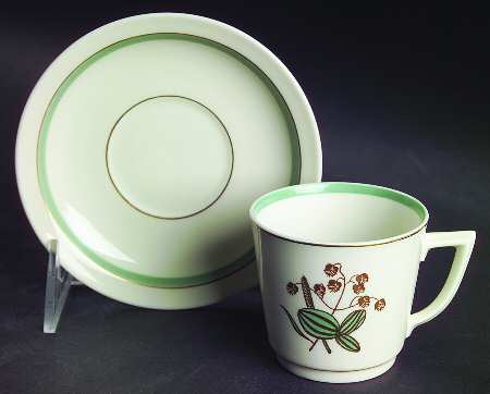 Quaking Grass Flat Demitasse Cup & Saucer Set