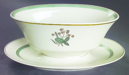 Quaking Grass Gravy Boat with Attached Underplate
