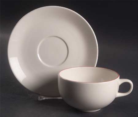 Red Line Flat Cup & Saucer Set