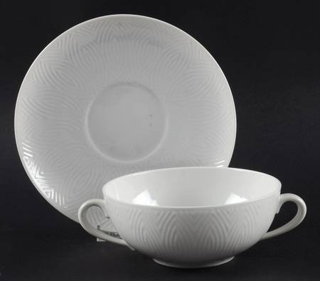 Salto Flat Cream Soup Bowl & Saucer Set