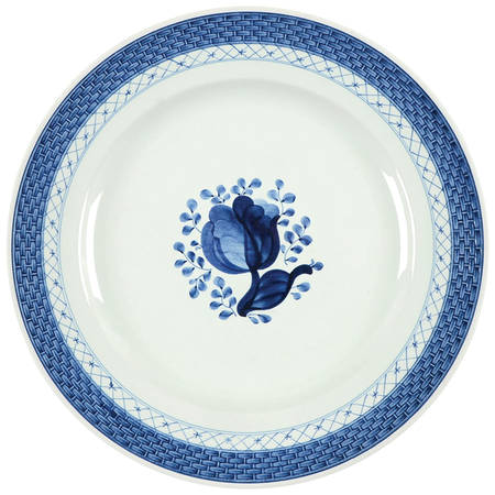 Tranquebar Blue (Rim, Wide Lattice Band) Dinner Plate