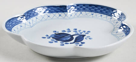 Tranquebar Blue (Rim, Wide Lattice Band) Pickle Dish