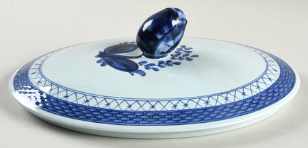 Tranquebar Blue (Rim, Wide Lattice Band) Lid for Oval Vegetable