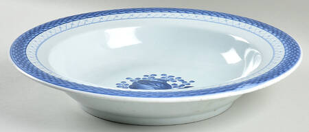 Tranquebar Blue (Rim, Wide Lattice Band) 12" Large Fruit Bowl