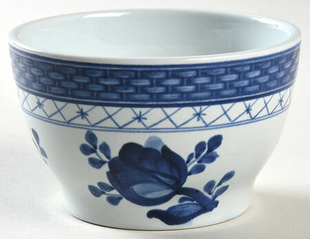 Tranquebar Blue (Rim, Wide Lattice Band) Sugar Bowl No Lid