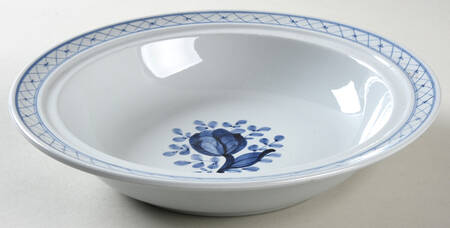 Tranquebar Blue (Rim, Wide Lattice Band) Muffin Dish No Lid