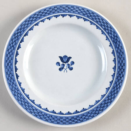 Tranquebar Blue (Rim, Wide Lattice Band) Salad Plate