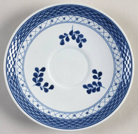 Tranquebar Blue (Rim, Wide Lattice Band) Saucer for Flat Cup