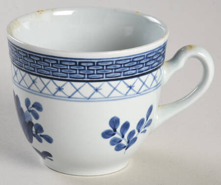 Tranquebar Blue (Rim, Wide Lattice Band) Flat Cup