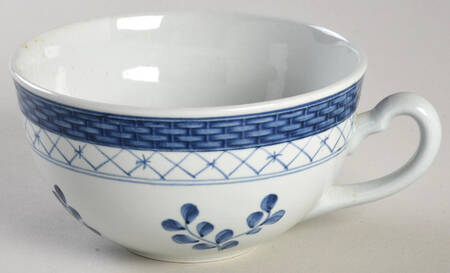 Tranquebar Blue (Rim, Wide Lattice Band) Flat Cup