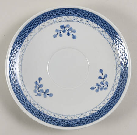 Tranquebar Blue (Rim, Wide Lattice Band) Saucer for Cream Soup Bowl