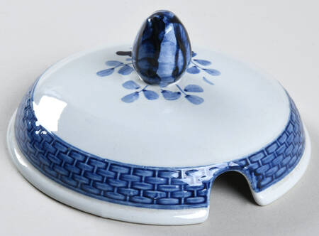 Tranquebar Blue (Rim, Wide Lattice Band) Lid for Marmalade w/Attached Underplate